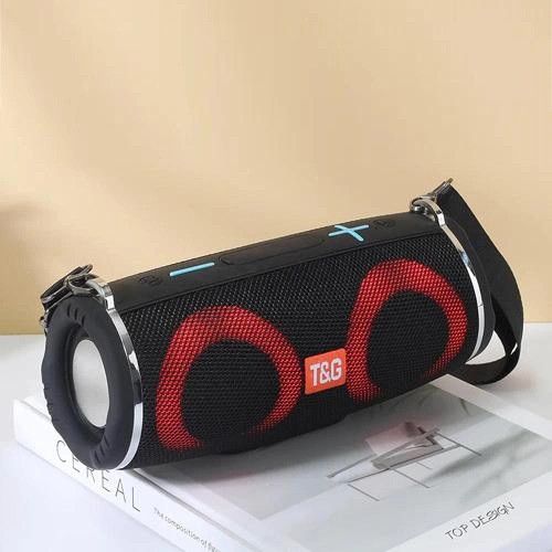 Портативна колонка TG642 з RGB підсвічуванням та ремінцем, акумуляторна колонка для музики. Колір: чорний | Зображення 2
