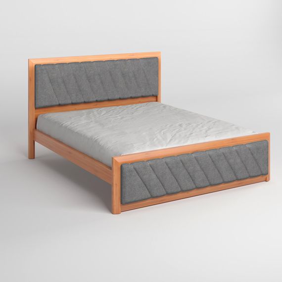 Двоспальне дерев'яне ліжко Mebigrand Барселона Б6 Яблуня/Аляска 93 (Сірий) 160х200 см (MBG-14541) | Зображення 1