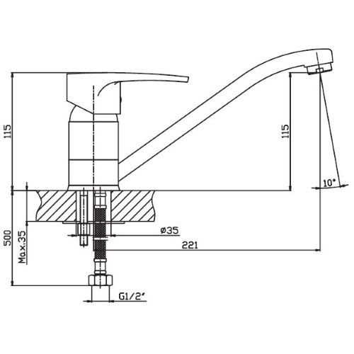 Змішувач для кухні Haiba CEBA 004 HB0028 | Зображення 1