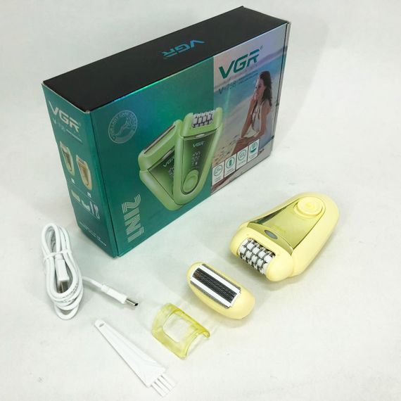 Акумуляторна жіноча електробритва, Епілятор електробритва для ніг, Епілятор-бритва 3в1 CW-57 | Зображення 9