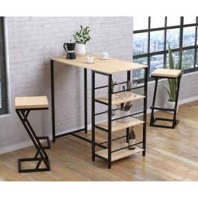 Стол барный со стеллажом Loft Design BSS-110 дуб борас