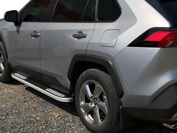 Боковые пороги Tayga V2 (2 шт., алюминий) для Toyota Rav 4 2019-2024
