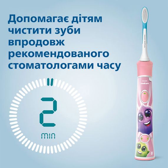 Дитяча електрична зубна щітка Philips Sonicare HX6352/42, рожева - Уцінка | Зображення 3