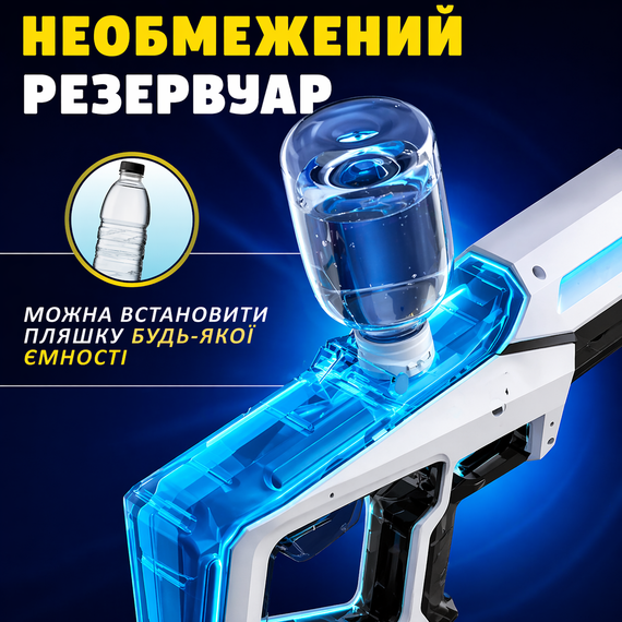 Водяний бластер з акумулятором і функцією всмоктування води, електричний водяний пістолет для дітей і дорослих, автоматичний | Зображення 4