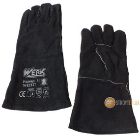 Рукавички замшеві (краги) чорні Werk WE2127 (59377)
