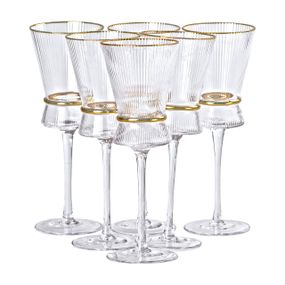 Набір з 6 келихів з високими тонкими ніжками, 300 мл, для вина HP-16-7