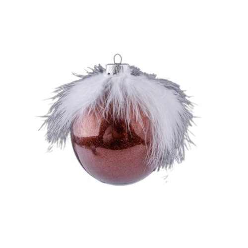 Ялинкова куля Крижинка з пір'ям d10см КС