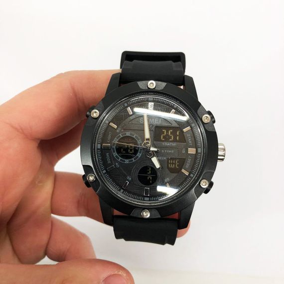 Військовий годинник з секундоміром SKMEI, Чоловічий годинник із пластиковим ремінцем QX-13 | Зображення 4