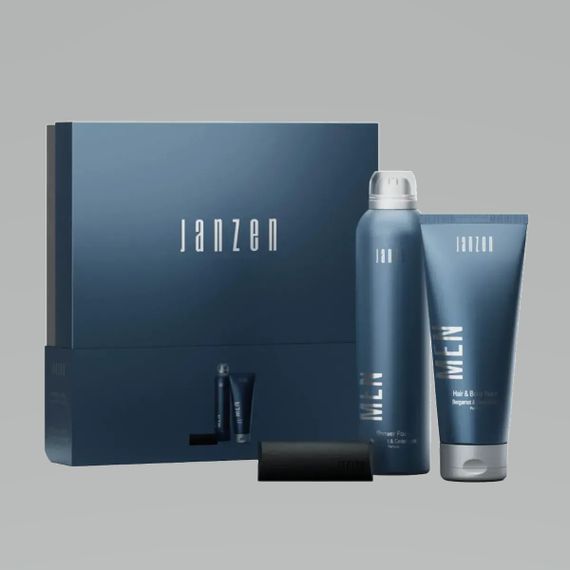 Подарочный набор JANZEN Set M for Men (пена, гель для душа и волос, автомобильный парфюм)