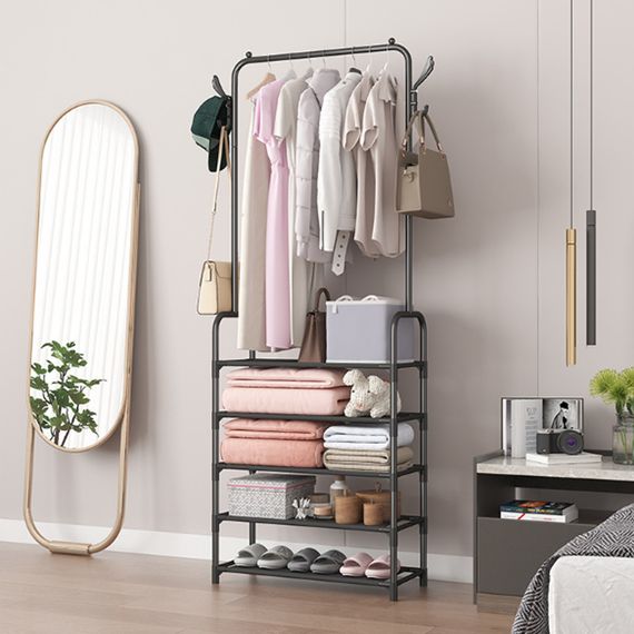 Підлогова вішалка для одягу 178х60х26 см, Clothes Rack Up, Чорний/стойка-вішка в передпокій/стійка для одягу | Зображення 1