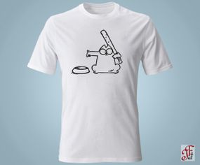 Футболка з принтом SIMON`S CAT C бітою. S