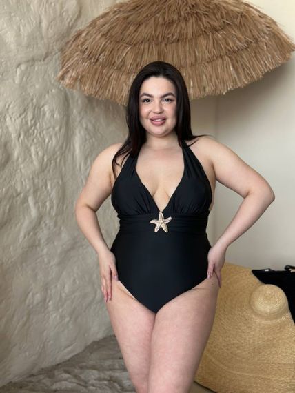 Роздільний чорний купальник PLUS SIZE з парео | Зображення 2