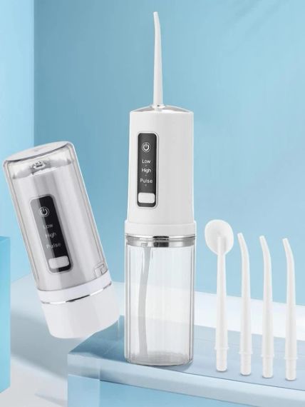 Портативний ірригатор для ротової порожнини QX-3A33 з USB зарядкою та 4 насадками, 3 режими роботи, бездротовий | Зображення 1