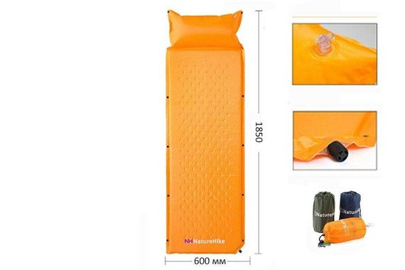 Килимок самонадувний з подушкою Naturehike NH15Q002-D, 25мм, блакитний | Зображення 3
