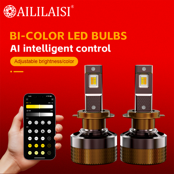 Светодиодные LED лампы H4 Ai80, Bluetooth регулировка цвета 3000K-8000K и яркости | Зображення 6