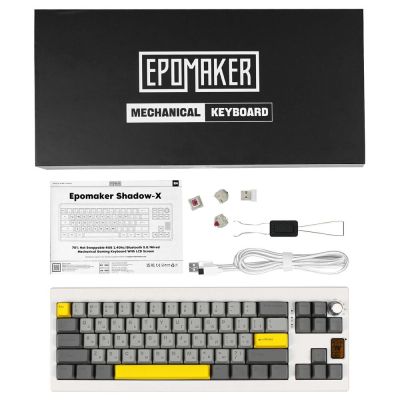 Клавиатура Epomaker Shadow-X 70 Mulan Switch Hot-Swap LCD Screen RGB Wireless/Bluetooth/USB UA White (SHX-W-M) | Зображення 6