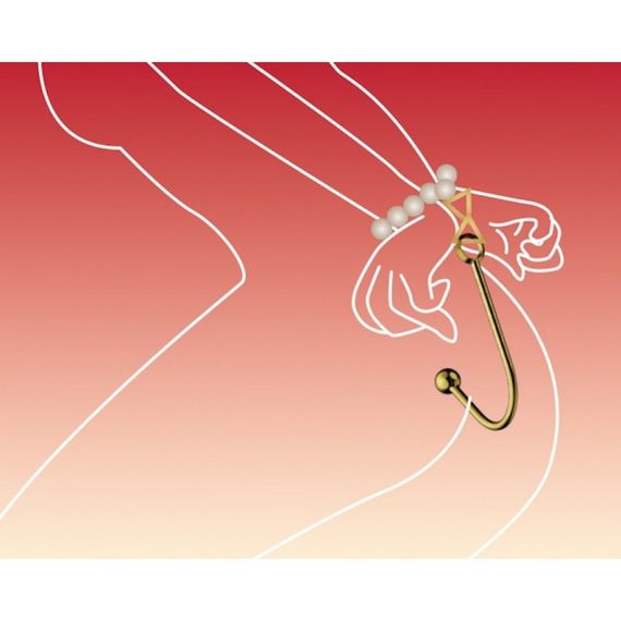 Вагинальный / анальный крюк UPKO Hook золотистый, с шариком на конце и кольцом для фиксации sexstyle | Зображення 7