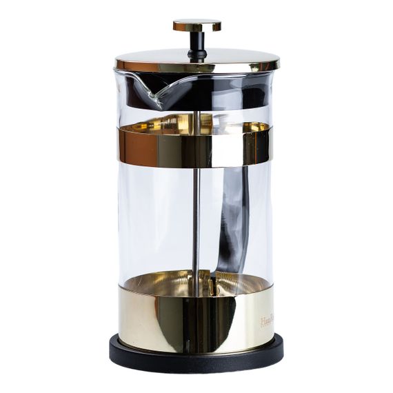Заварник для чая 1 литр с френч прессом стеклянный Золотой HP33538GL | Зображення 1