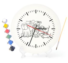 Детский набор для творчества часы раскраска Мультяшные Собаки 30 см (Г0171)