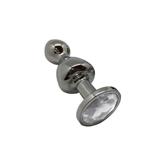 Металева анальна пробка Wooomy Lollypop Double Ball Metal Plug S, діаметр 2,8 см, довжина 8,5 см sexstyle