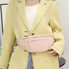 Сумка женская бананка Womens backpack XL-1211 Розовая