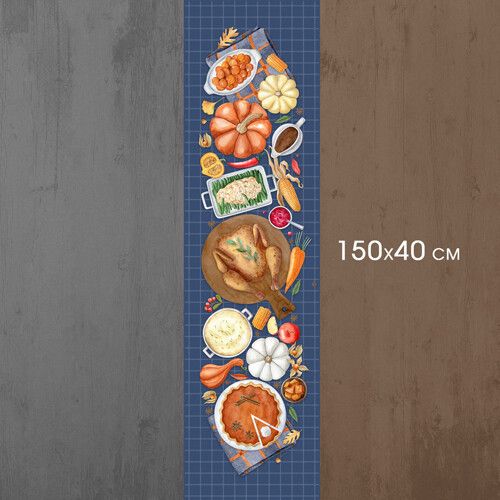 Доріжка на стіл Декор з гарбузом 150x40 см (DR__23S016) | Зображення 1