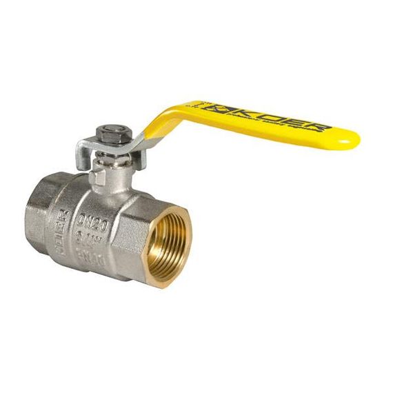 Кран шаровой KOER KR.214.G - 3/4" FF ГГВ YELLOW, ручка "рычаг" желтая (KR0113) | Зображення 1