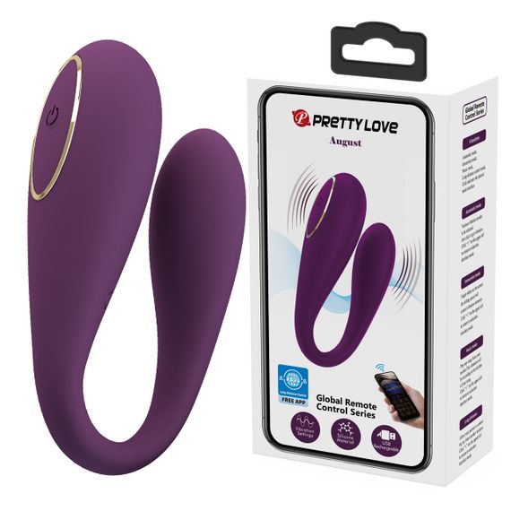 Вібратор - Pretty Love August Stimulator Dark Purple (App) Sex Aura