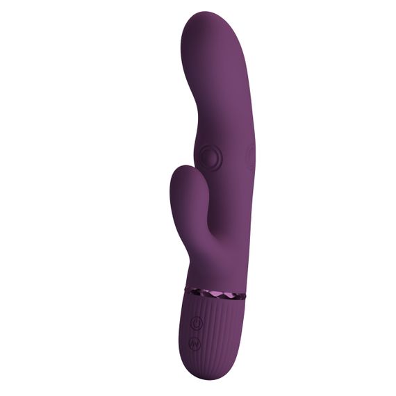 Вибратор-кролик PRETTY LOVE Zach Purple, силикон, фиолетовый, стимуляция, вибрация и пульсация Sex Aura | Зображення 4