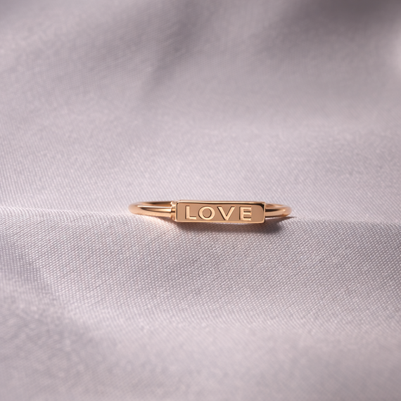 Золотое кольцо LOVE К-0518 17.5