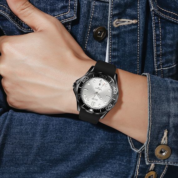 Чоловічий годинник Skmei 9276PBKSI Black-Silver Silicone strap | Зображення 2