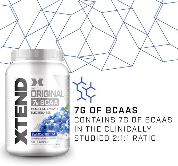 Комплекс амінокислот BCAA Scivation Xtend 90 serv NEW (Blue Raspberry) | Зображення 2