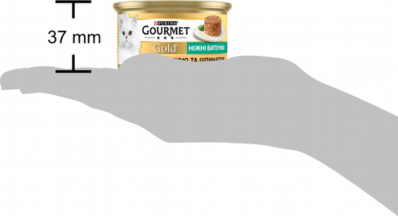 Влажный корм Purina GOURMET GOLD для взрослых котов, индейка и шпинат 85г | Зображення 3
