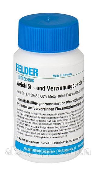 Паста для паяння та лудіння оловом FELDER 250г