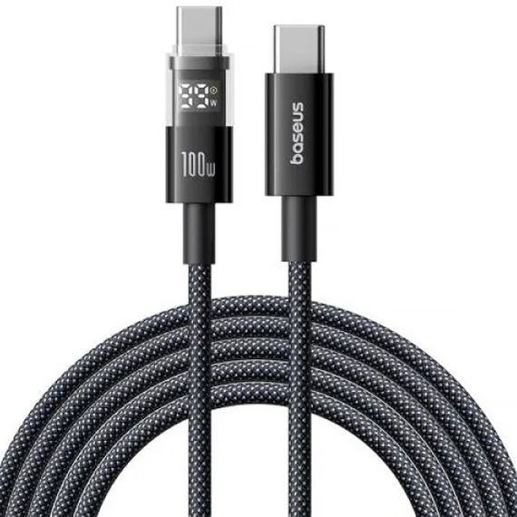Дата кабель Baseus Display 2 Type-C to Type-C 100W (2m) (P10382702) Cosmic Black | Зображення 1