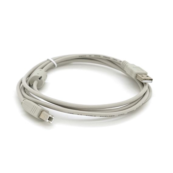 Кабель USB 2.0 AM/BM 1 ferite, пакет, довжина 1, 8 м., білий