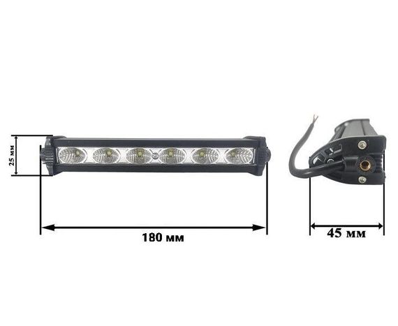 Світлодіодна фара AllLight E-18W однорядна 6chip OSRAM 3535 Flood 9-30V | Зображення 2
