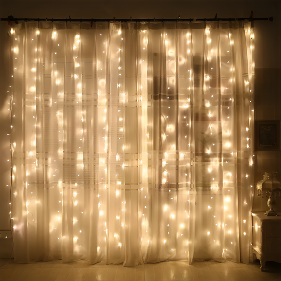 Гірлянда-штора 2х2 м Водоспад XPRO RD-080, 240LED, Теплий білий (23456797102_379) | Зображення 2