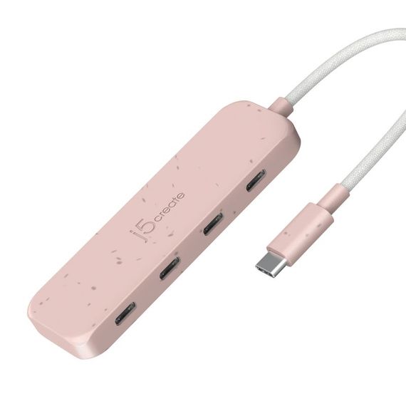 Хаб J5create JCH345ER-N USB-C на 4 USB-С, червоний | Зображення 1