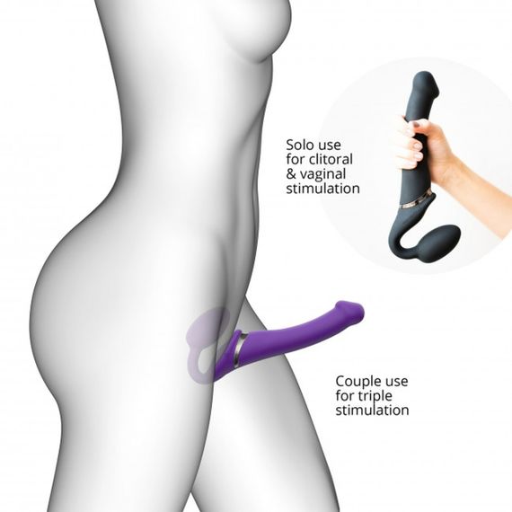 Безремневий страпон з вібрацією, Strap On Me-Strapless Vibrating, фіолетовий, 19 х 3.7 см Sex Aura | Зображення 2