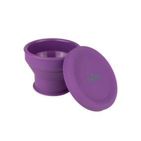 Стакан складаний Tribe 90 мл plum, туристичний силіконовий стаканчик трайб з кришкою, похідний посуд для походу й риболовлі