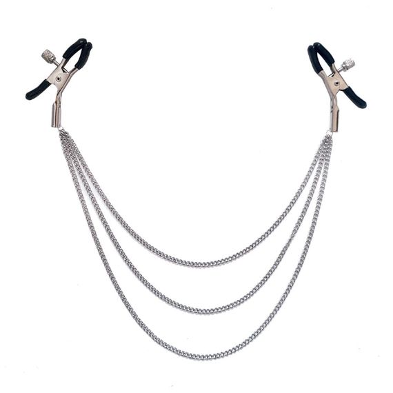 Затискач для сосків Art of Sex Nipple Jewerlry Three Chains Сріблясті One Size | Зображення 2