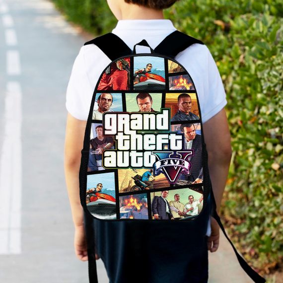 Рюкзак дитячий GTA "Grand Theft Auto" 34х27см, міський ранець для хлопчика з принтом (00441)