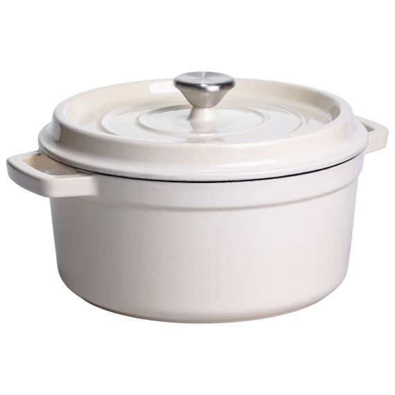 Кокотниця чавунна емальована 4,5 л, бежевий Yiwu HP-FLG-4 WHITE | Зображення 5