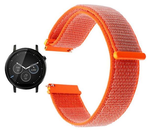 Нейлоновий ремінець для годинника Motorola Moto 360 2nd gen (42 mm ) - Orange