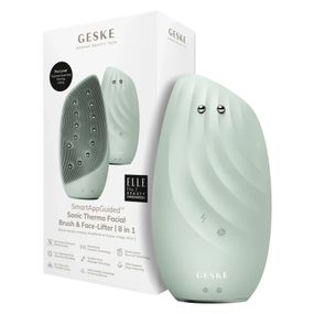 Очистительная щетка для лица GESKE Sonic Thermo Facial Brush&Face-Lifter 8в1 white, Зеленый