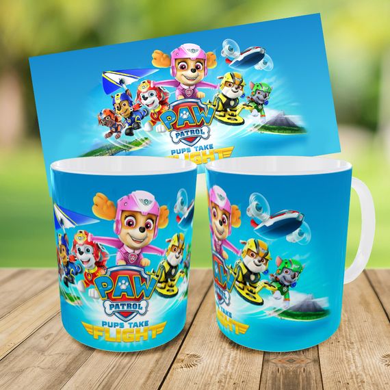 Набір: дитяча сумка-бананка+кружка Щенячий патруль 32х15см, бананка для хлопчика через плече на подарунок (01013) | Зображення 2