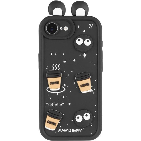 Чехол TPU Toys Case with Ears для Apple iPhone 16e (6.1") Black | Зображення 1