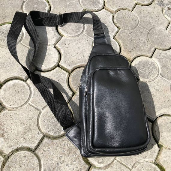 Сумка слінг для чоловіків, Чоловічі сумки через плече, Шкіряна сумка крос-боді крос-боді гладка DC-33 | Зображення 1