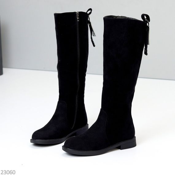 Повсякденні високі чорні замшеві чоботи єврозима низький хід | Зображення 2